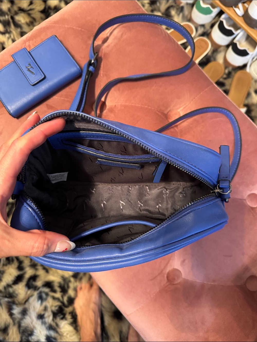 Vera wang Blue Leather Crossbody Bag - Picture 2 of 5